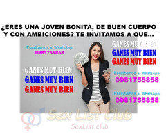 CHICA BONITA Y FEMENINAS TE OFRECEMOS INTERESANTES GANANCIAS DE DINERO