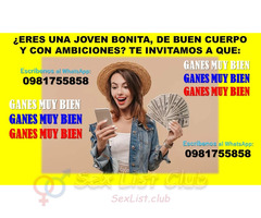 CHICA BONITA Y FEMENINAS TE OFRECEMOS INTERESANTES GANANCIAS DE DINERO