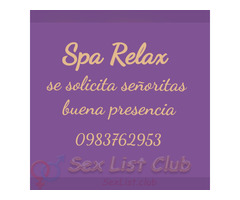 SE SOLICITA SEÑORITAS PARA TRABAJAR EN SPA