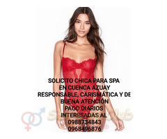 TRABAJO urgente en cuenca AZUAY en SPA VIP para chicas