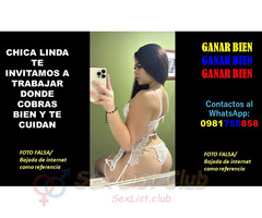 CHICA BONITA TE INVITAMOS A TENER BUENOS INGRESOS EN TUS HORAS LIBRES