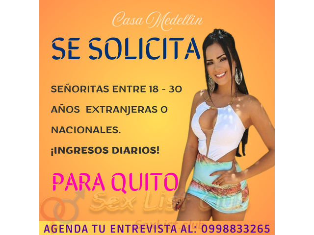 CASA MEDELLIN RECIBE SEÑORITAS TRABAJO INMEDIATO