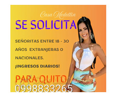 DAMOS VIVIENDA Y RECIBIMOS CHICAS PARA TRABAJAR EN CASA MEDELLIN  0998833265