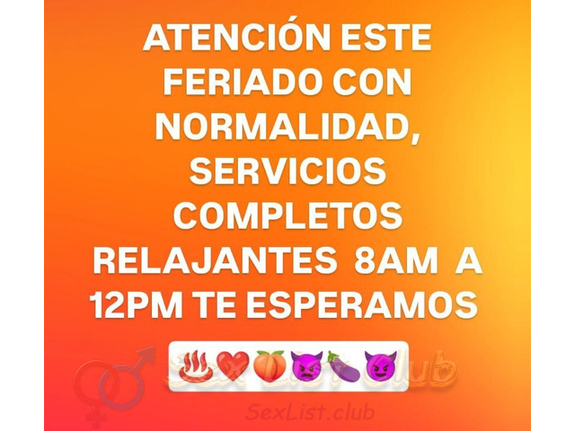FERIADO ATENCION Y SERVICIOS RELAJANTES  25$