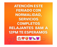 FERIADO ATENCION Y SERVICIOS RELAJANTES  25$